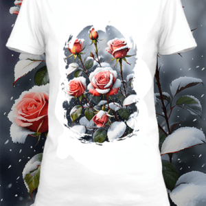 T-shirt personnalisé blanc winter flowers 1