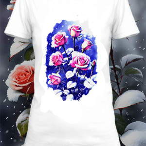 T-shirt personnalisé blanc winter flowers 6