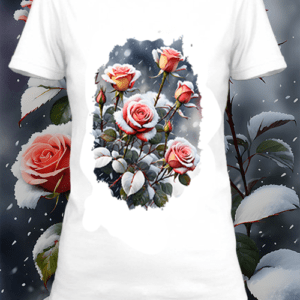 T-shirt personnalisé blanc winter flowers 7