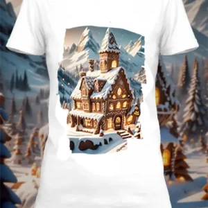 T-shirt personnalisé blanc gingerbread house 6