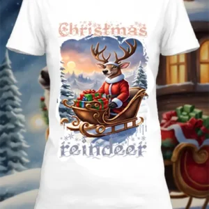T-shirt personnalisé blanc christmas reindeer 4
