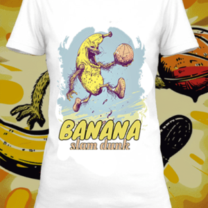 T-shirt personnalisé blanc banana slam dunk 1