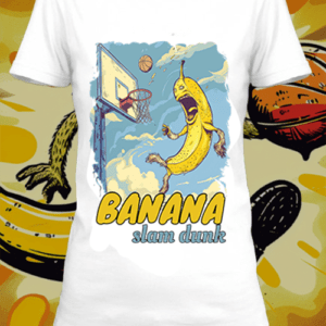T-shirt personnalisé blanc banana slam dunk 2
