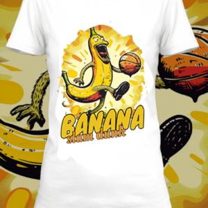T-shirt personnalisé blanc banana slam dunk 3