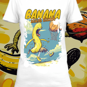 T-shirt personnalisé blanc banana slam dunk 5