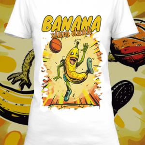 T-shirt personnalisé blanc banana slam dunk 6