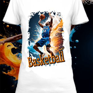 T-shirt personnalisé blanc basketball 1