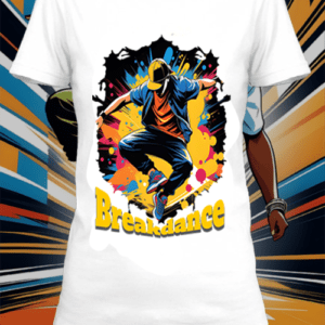 T-shirt personnalisé blanc Illustration d'un danseur de breakdance by netteeshirt.com