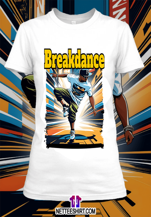 T-shirt personnalisé blanc Illustration d'un danseur de breakdance by netteeshirt.com