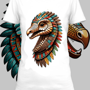 T-shirt personnalisé blanc Illustration d'un pangolin dans le style masque aztec by netteeshirt.com