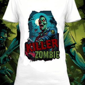 T-shirt personnalisé blanc killer zombie 5