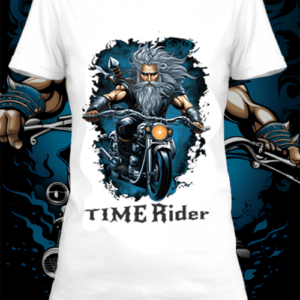 T-shirt personnalisé blanc time biker 1