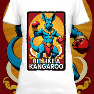 T-shirt personnalisé blanc Illustration d'un kangourou boxer by netteeshirt.com