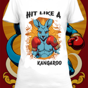 T-shirt personnalisé blanc Illustration d'un kangourou boxer by netteeshirt.com