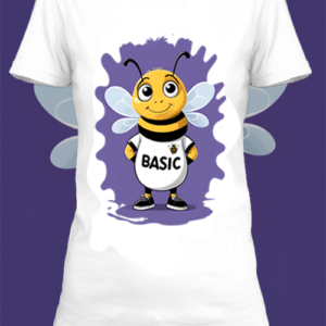 T-shirt cartoon bee 1 blanc polyester personnalisé