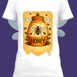 T-shirt cartoon bee 2 blanc polyester personnalisé