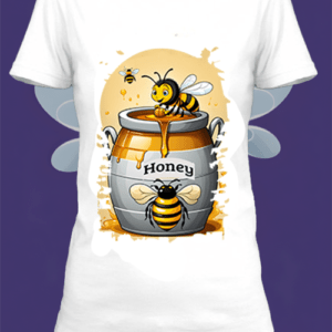 T-shirt cartoon bee 3 blanc polyester personnalisé