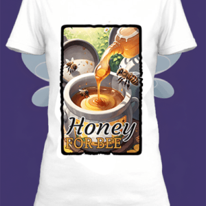 T-shirt cartoon bee 6 blanc polyester personnalisé