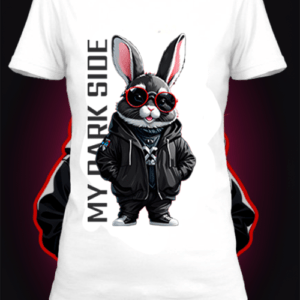 T-shirt  kawaii rabbit 3 blanc polyester personnalisé