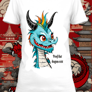 Chinese dragon 3 box T-shirt  blanc  personnalisé