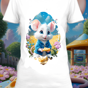 mouse cheese 6 box T-shirt  blanc  personnalisé