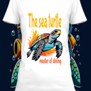 sea ​​turtle 2 box T-shirt  blanc  personnalisé