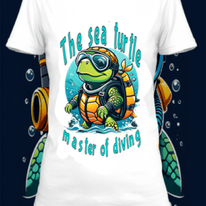 sea ​​turtle 4 box T-shirt  blanc  personnalisé