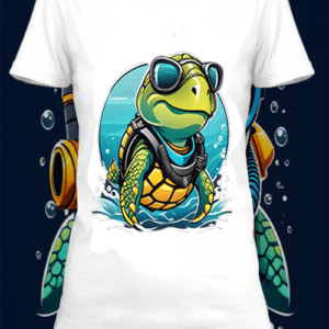 sea ​​turtle 6 box T-shirt  blanc  personnalisé