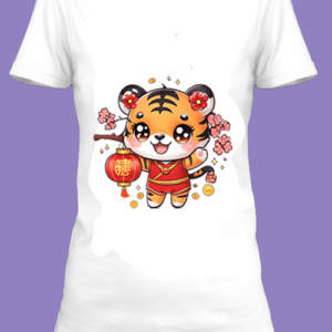 Un T-shirt festif avec un tigre mignon célébrant le Nouvel An chinois.