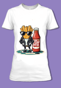 T-shirt "Frites et Ketchup" pour les amateurs de street food.