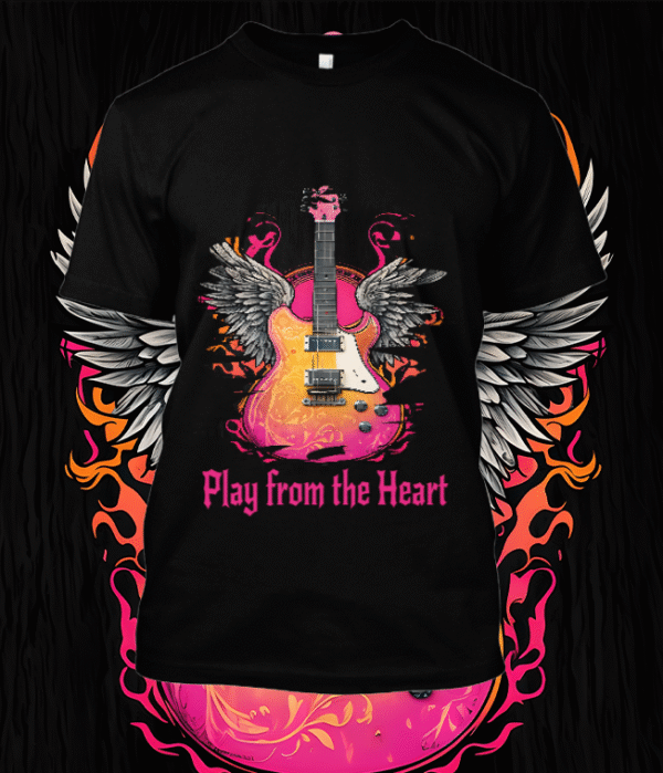 Un design inspirant avec une guitare, parfait pour les musiciens et les amateurs de musique qui jouent avec passion et émotion.