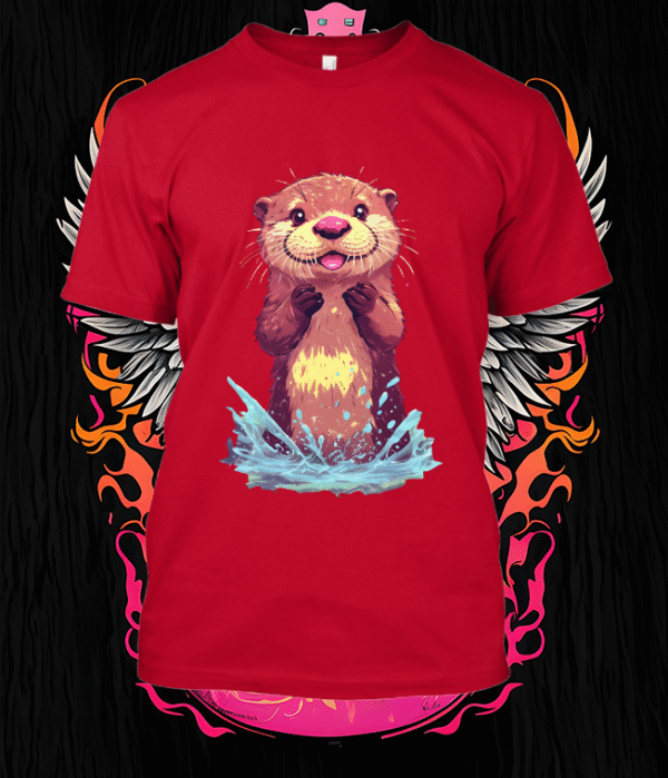 Une loutre espiègle plonge dans l’eau, éclaboussant avec enthousiasme. Un design rafraîchissant et joyeux qui fera pétiller vos journées.