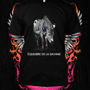 Zèbre penché broutant au lever calme design