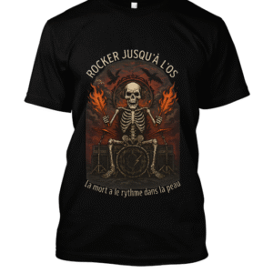 t-shirt-design – Squelettes flammes batterie et feu