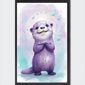 cadre photo Loutre violette qui chante