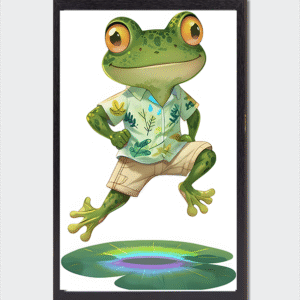 cadre photo Grenouille cool sur nénuphar magique