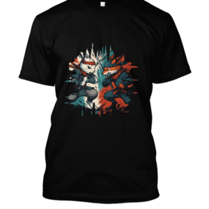 t-shirt-design – Duel ninja : lapin vs renard