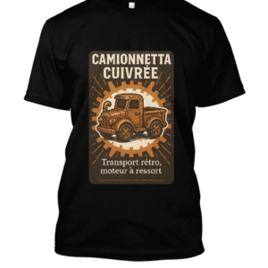 t-shirt-design – Camion rétro au cœur spiralé