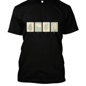 t-shirt-design – Herbier fossile en quatre cartes