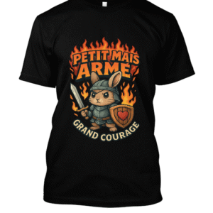 design Lapin chevalier “Petit mais armé, grand courage
