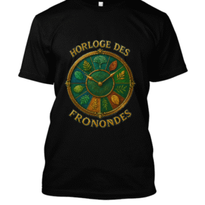 t-shirt-design – Aiguilles tournant sur feuillages