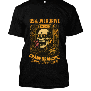 t-shirt-design – Éclair ampli feu et crâne