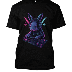 t-shirt-design – DJ lapin néon