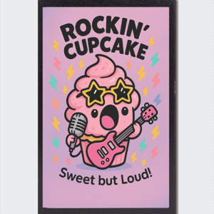 Cadre photo Cupcake rockeur survolté chantant