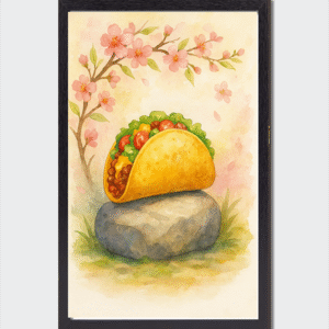 Cadre photo Taco zen sous fleurs roses