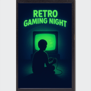 Cadre photo Nuit magique gaming rétro