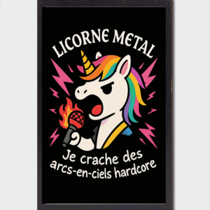 Cadre photo Licorne hardcore et flamboyante