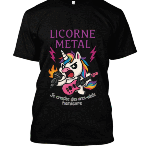 t-shirt-design – Licorne furieuse crachant des riffs