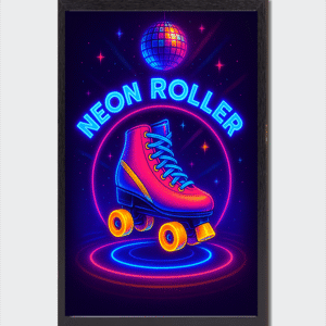 Cadre photo Neon Roller Disco Énergie
