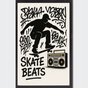 Cadre photo Cadre photo skateur urbain graffiti